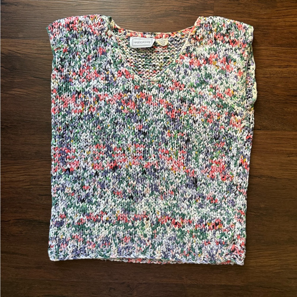Haberdasher Vintage Fabric‎ Woven Sleeveless Top 100% Cotton Medium